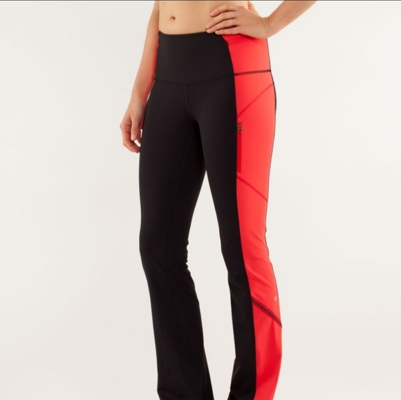 Lululemon Run: Ice Queen Pants Black Love Red